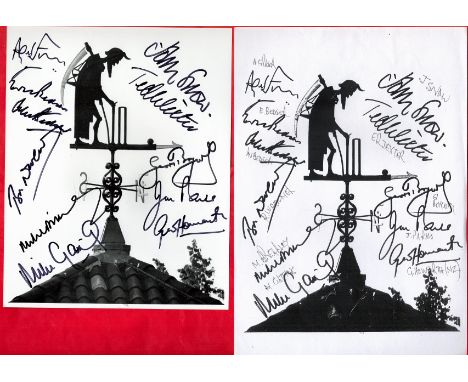 Cricket Multi Signed 10x8 Black And White Photo. Signatures include G Boycott, J Snow, E Dexter, J Parks, G Howarth, M Gattin