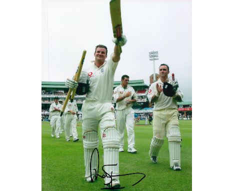 Cricket Andrew Strauss signed 10x8 colour photo. Sir Andrew John Strauss OBE, Kt (born 2 March 1977) is a South African-born 