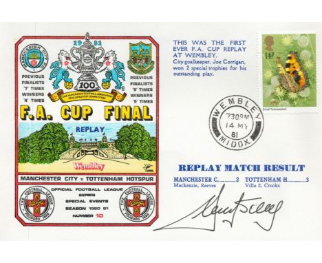 Ricky Villa signed FA Cup Final Replay 1981 Official Football League commemorative FDC PM Wembley 730 AM 14 MY Middlesex. Ric