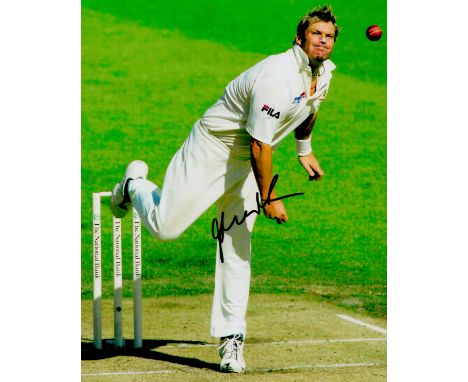 Shane Warne signed 10x8 colour photo. Shane Keith Warne (born 13 September 1969) is an Australian cricket commentator and for