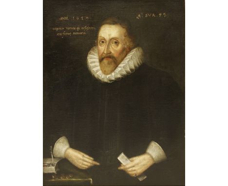 English School, 1619PORTRAIT OF A GENTLEMAN, SAID TO BE THOMAS HOWARD, 1ST EARL OF SUFFOLK KG (1561-1626), HALF LENGTH, IN A 