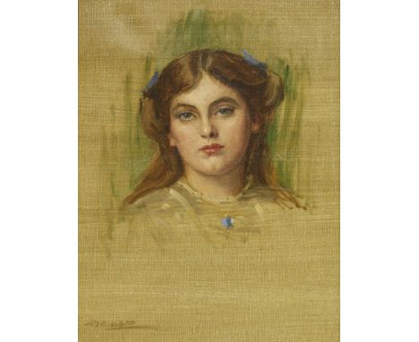 Florence Kate Upton (1873-1922)PORTRAIT STUDY OF A GIRL, HEAD AND SHOULDERSSigned l.l., oil on canvas59 x 44cmNow more widely