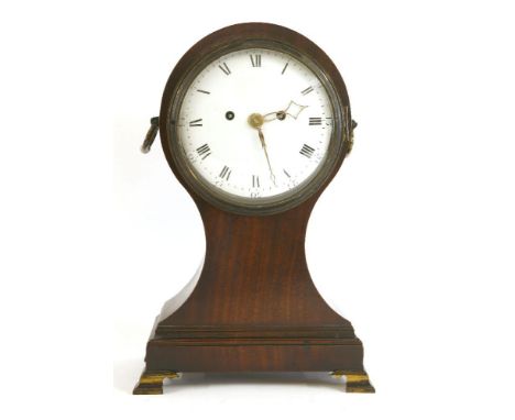 A bracket clock,late 18th century, by Joseph Blundy, the white convex enamel dial with black Roman and Arabic numerals, the d