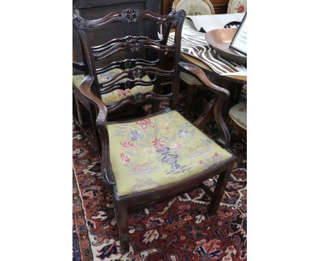 A pair of Chippendale style mahogany carver chairs
