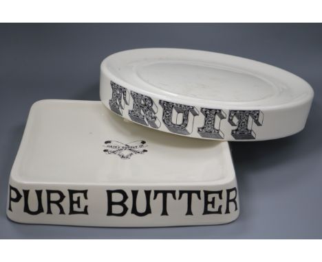 Two 20th century fruit and butter ceramic stands