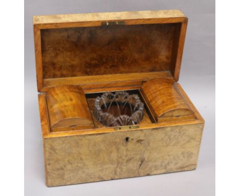 A walnut tea caddy length 30cm