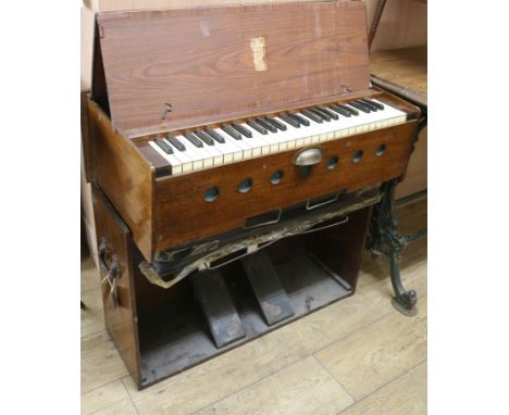 A 19th century portable harmonium W.79cm