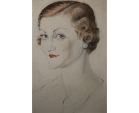 1930's English School, watercolour, portrait of a lady, dated 1933, 48 x 31.5cm