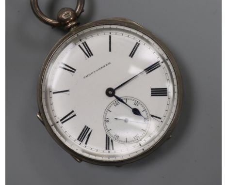 An Edwardian silver keywind chronometer pocket watch by JH Steward, London.