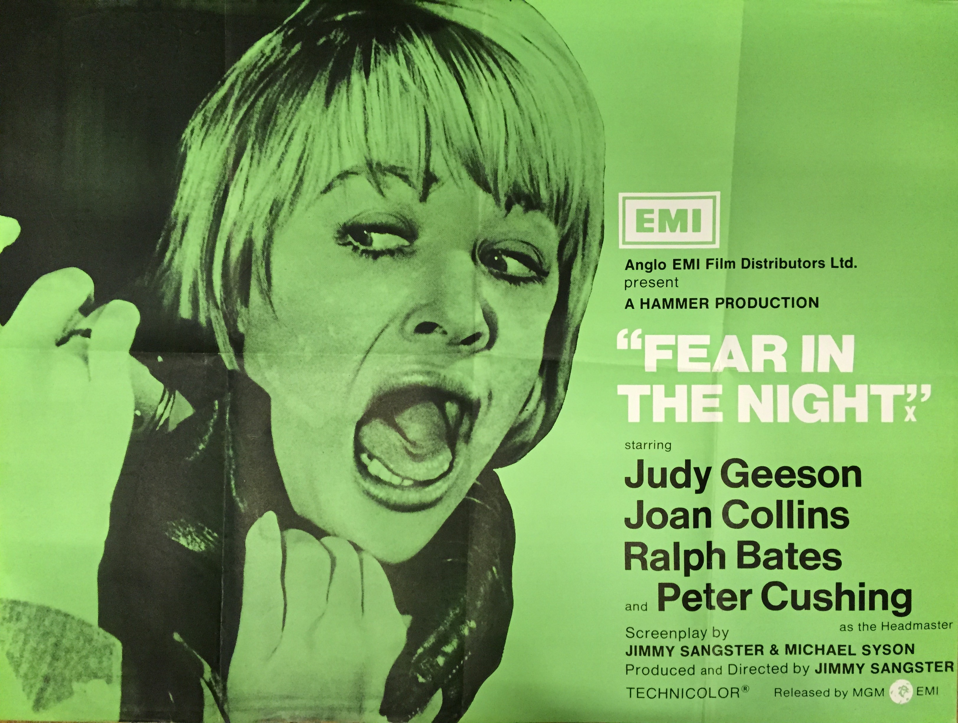 Fear In The Night 1972 Hammer Horror film poster, starring Judy Geeson