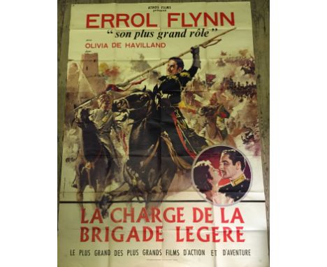 La Charge De La Brigade Légère French film poster, Athos Films The Charge of The Light Brigade starring Errol Flynn and Olivi
