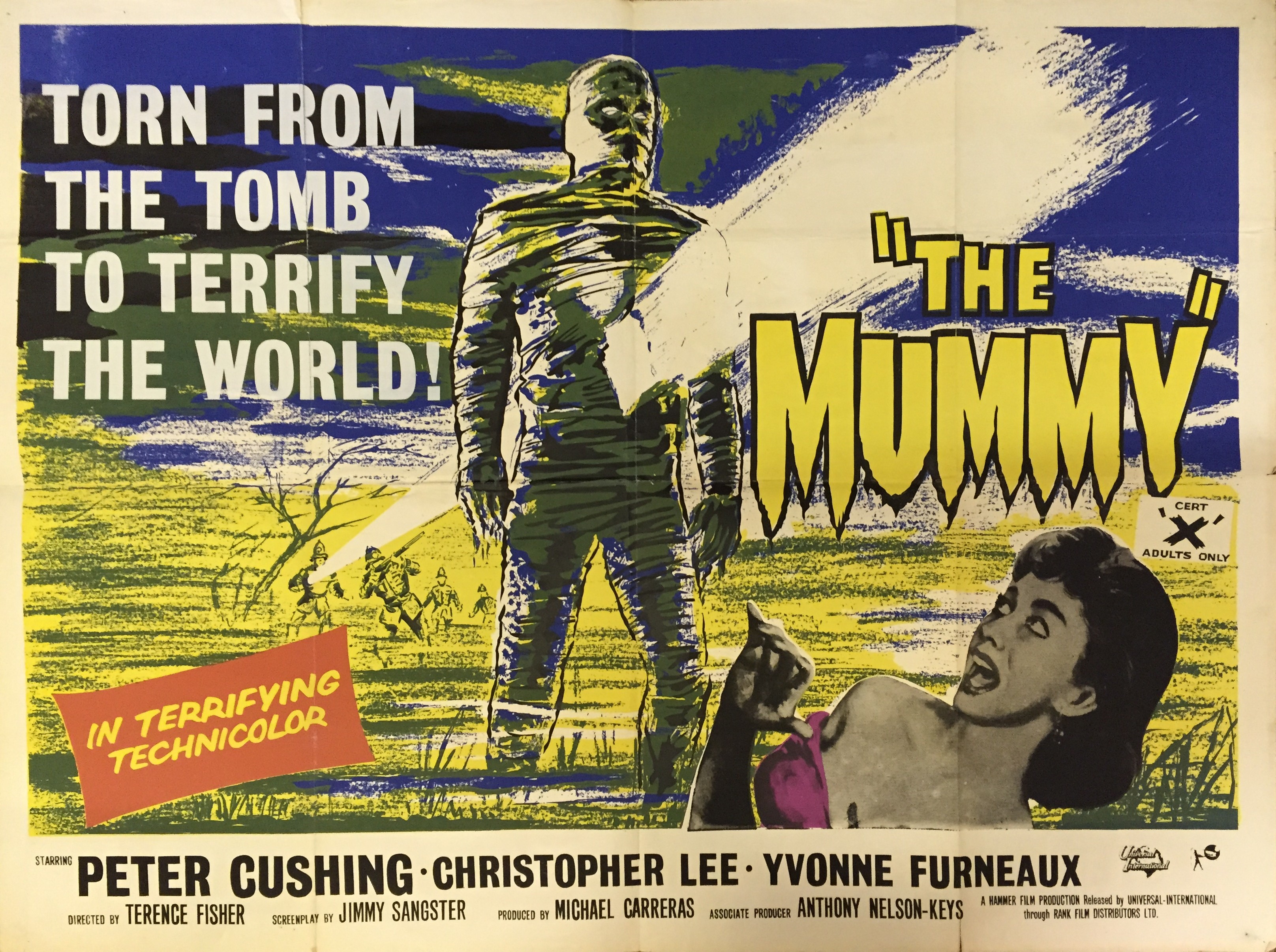 The Mummy 1959 Hammer Film poster (1960 2nd release), starring