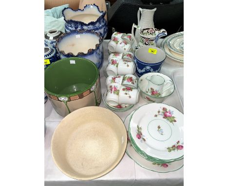 A Wedgwood jasperware small planter; various others; a 1920's bone china tea service 