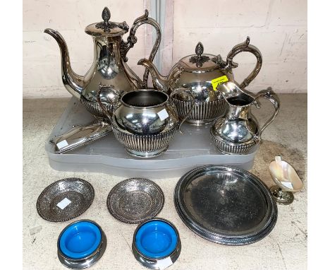 An EPBM 4 piece tea service; other items of silver plate 