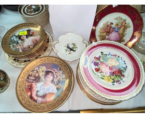 A selection of collectors plates by Royal Worcester "Flower Maidens"; other decorative plates 