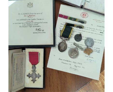 A WWII group of 3 medals to F.Sjt Cecil Middleton Assam Volunteer Light Horse, AFI, comprising M.B.E, Efficiency Medal 1 clas