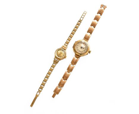 Two 9 Carat Gold Lady's WristwatchesRotary ladies watch is not working, the bracelet clasp is 9ct gold hallmarked&nbsp;Gross 