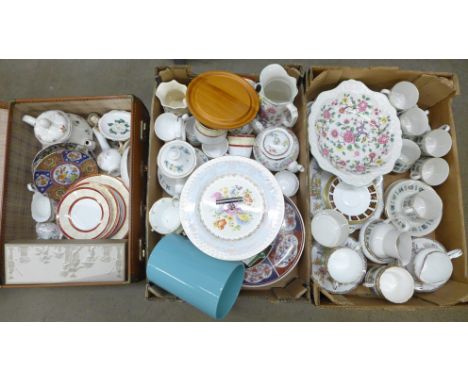 A Royal Doulton Tapestry tea set, an Aynsley part tea set, a set of Gainsborough Elizabethan Pompadour, Crescent &amp; Sons t