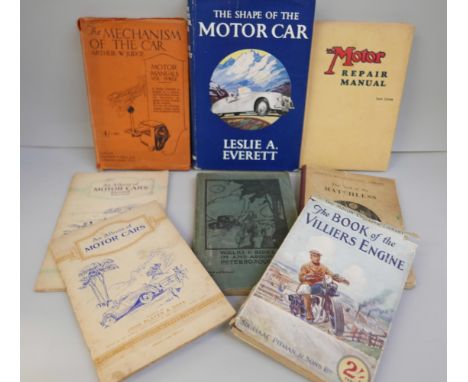 A collection of vintage motoring related books including Walks and Rides In and Around Peterborough 