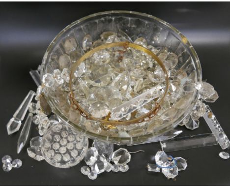 A crystal chandelier light fitting **PLEASE NOTE THIS LOT IS NOT ELIGIBLE FOR IN-HOUSE POSTING AND PACKING** 