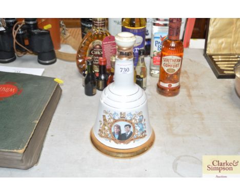 A Bells Scotch whiskey decanter and contents commemorating the marriage of Prince Andrew