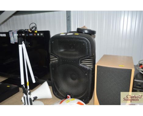 A CD player with an Intimidation speaker 