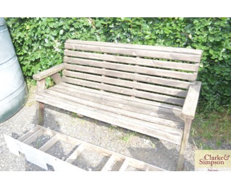 A wooden garden bench