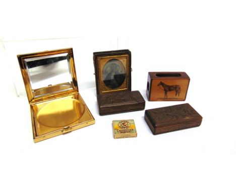 ASSORTED COLLECTABLES  comprising a daguerreotype portrait of a seated gentleman, in a leather case (hinge broken); two Black