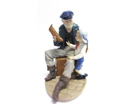 A LARGE LLADRO GROUP 'A TALL YARIN'  29cm high, complete with box
