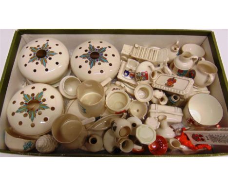 FORTY-SIX PIECES OF GOSS & OTHER CRESTED CHINA  comprising a Goss Pot-Pourri Bowl (Oystermouth / Glamorganshire / Arms of Wal