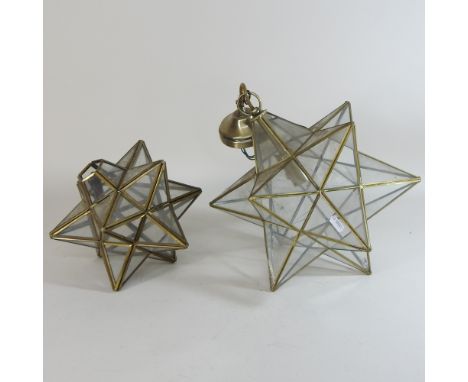 A star shaped ceiling light, 50cm, together with another