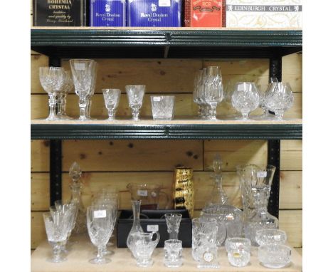 A large collection of crystal and glass, to include Edinburgh and Bohemia crystal, some boxed, together with a part Poole tea