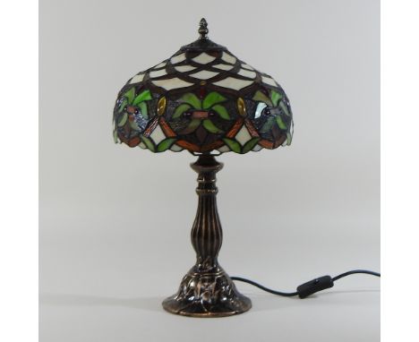 A Tiffany style table lamp and shade, 47cm high