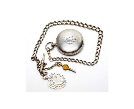 A Victorian silver cased hunter pocket watch, by Edward E Hyslop, Worcester, the white enamel roman dial with subsidiary seco