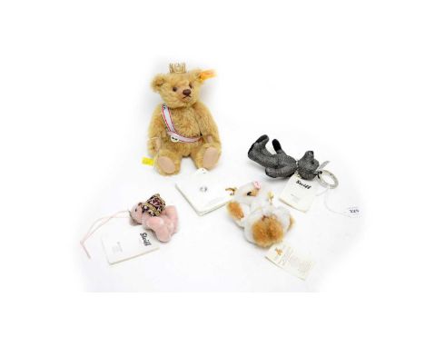 A Steiff ‘Berlin’ teddy bear, modelled with Berlin sash and crown, label and button to ear; together with a Steiff ‘Emma’ ros