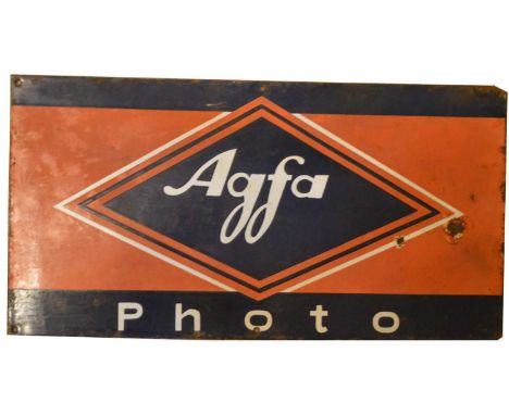 Agfa enamel advertising sign, inscribed 'Photo', 58 x 30.5cms.