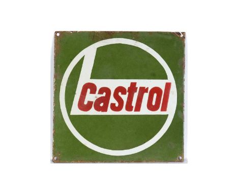 Castrol enamel advertising sign, 23 x 23cms.