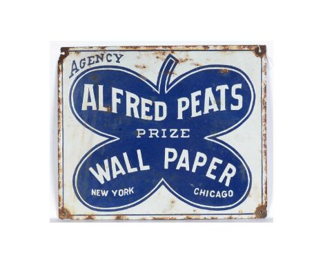 Alfred Peats Wall Paper enamel advertising sign, 43 x 36cms.