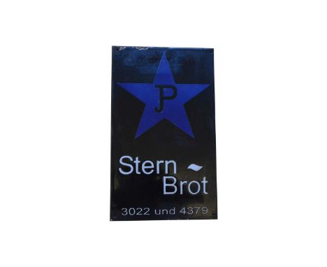 JP Stern-Brot enamel advertising sign, 30 x 51cms.