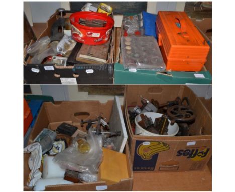 A quantity of clock tools etc (in five boxes) 