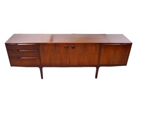 RETRO 1960's 'MCINTOSH & CO' ROSEWOOD SIDEBOARD with a pair of central cupboard doors flanked by three drawers and a pull dow