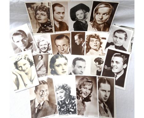 COLLECTION OF CINEMA PORTRAIT POSTCARDS1930/50's, includes Bette Davis, Clark Gable, Katharine Hepburn, Gregory Peck, Anna Ne