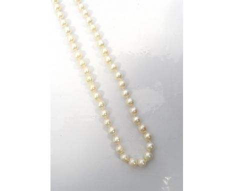 CULTURED PEARL NECKLACEwith nine carat gold clasp, 53cm long