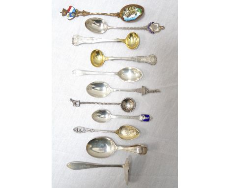 GEORGE V EMPIRE EXHIBITION SILVER SOUVENIR SPOONGlasgow 1938, pair of Victorian Kings pattern silver and silver gilt mustard 