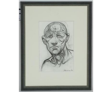 * PETER HOWSON OBE
FOOTBALL SUPPORTER
charcoal, signed and dated '02
24.5cm x 17cm
Mounted, framed and under glass
