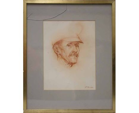 * WILLIAM ARMOUR RSA RSW RGI (SCOTTISH 1903 - 1979),
PORTRAIT OF A GLASGOW CHARACTER
pastel on paper, signed
25cm x 18.5cm
Mo