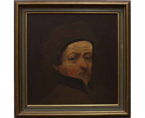 JAMES FERRIER PRYDE (SCOTTISH 1866 - 1941),
SELF PORTRAIT
oil on panel, signed with monogram
45cm x 44cm
Framed