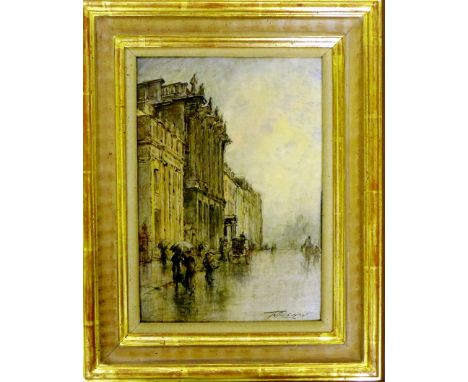 POLLOCK SINCLAIR NISBET ARSA RSW (SCOTTISH 1848 -1922), THE BRITISH LINEN BANK, ST ANDREW'S SQUARE, EDINBURGH oil on board, s
