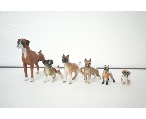Collection of six ceramic and composition figures of bulldogs