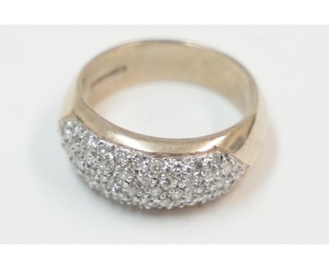 9ct diamond set band ring. Size M. Total item weight approximately 6.01 grams.